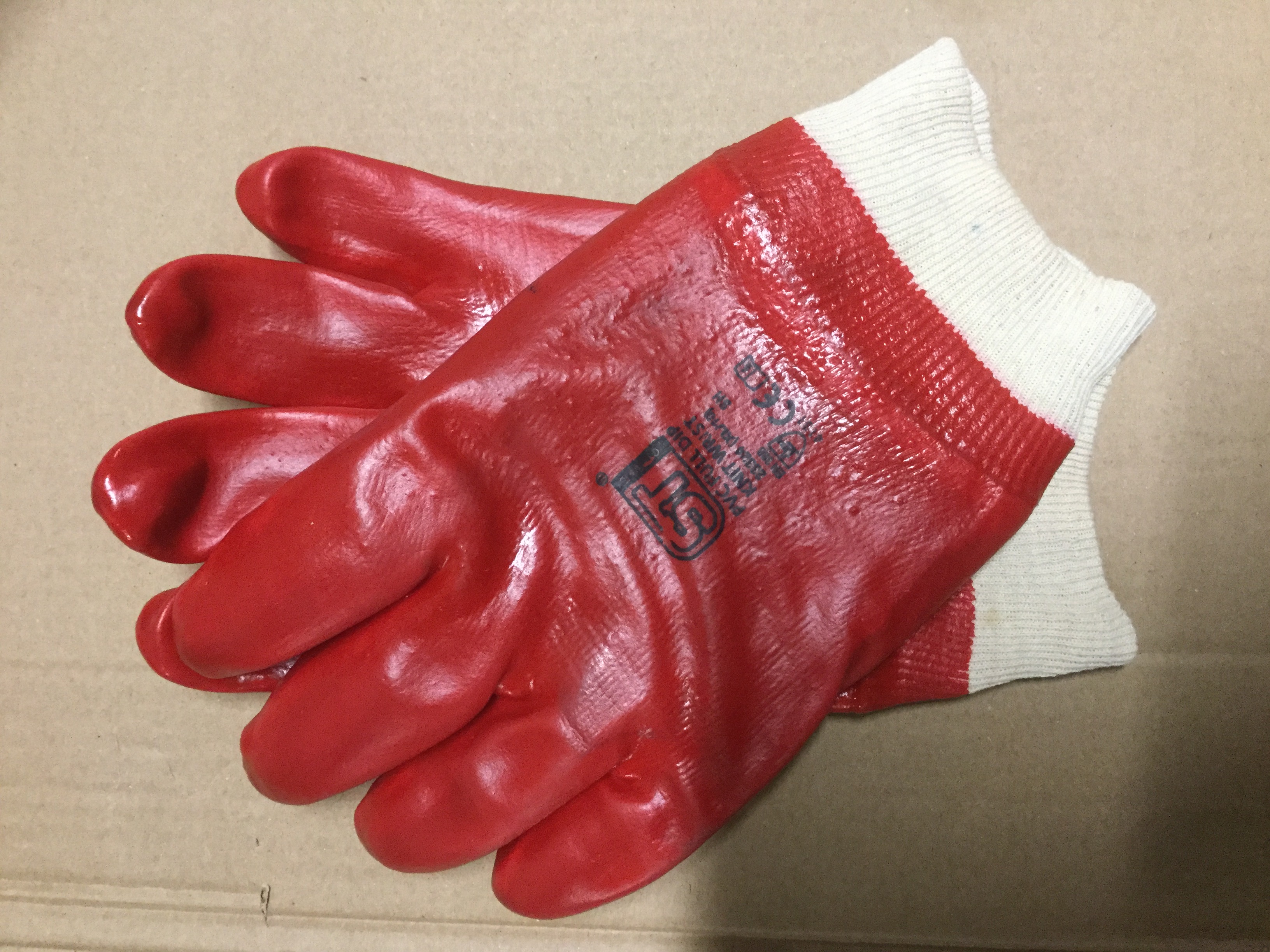 PVC full-dip knit wrist gloves