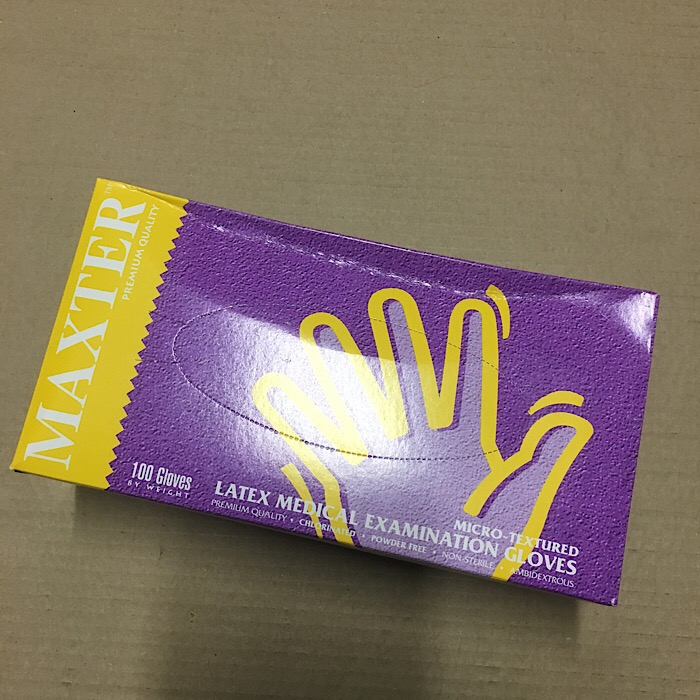 Latex medical grade gloves